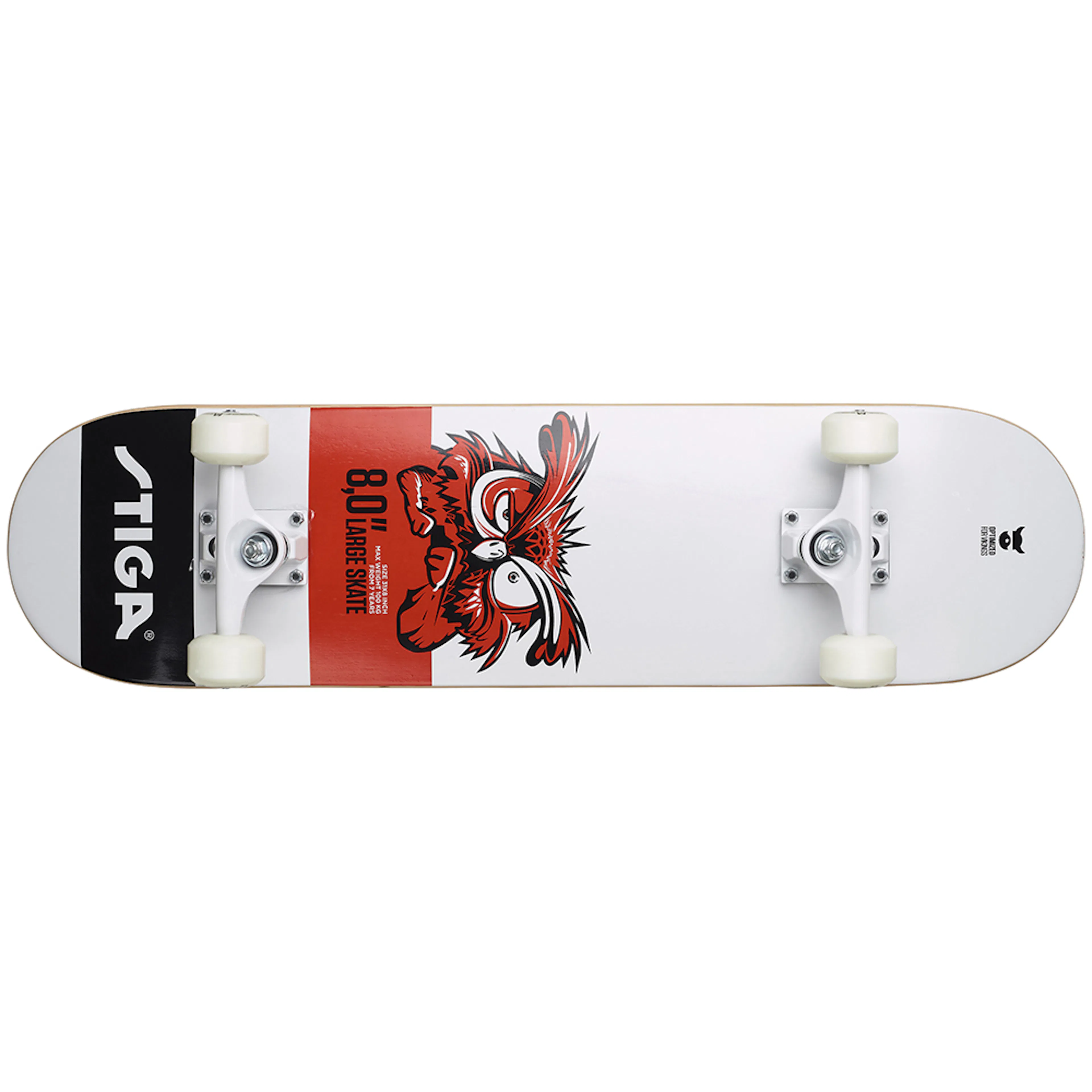 Skateboard STIGA Sports Skateboard Owl 8.0 White