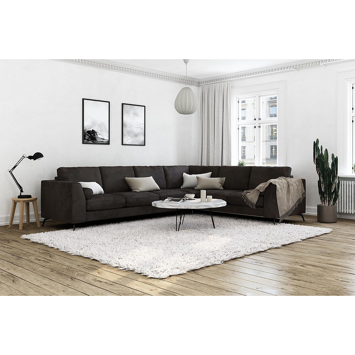 Hörnsoffa Scandinavian Choice Ocean Lyx Sammet