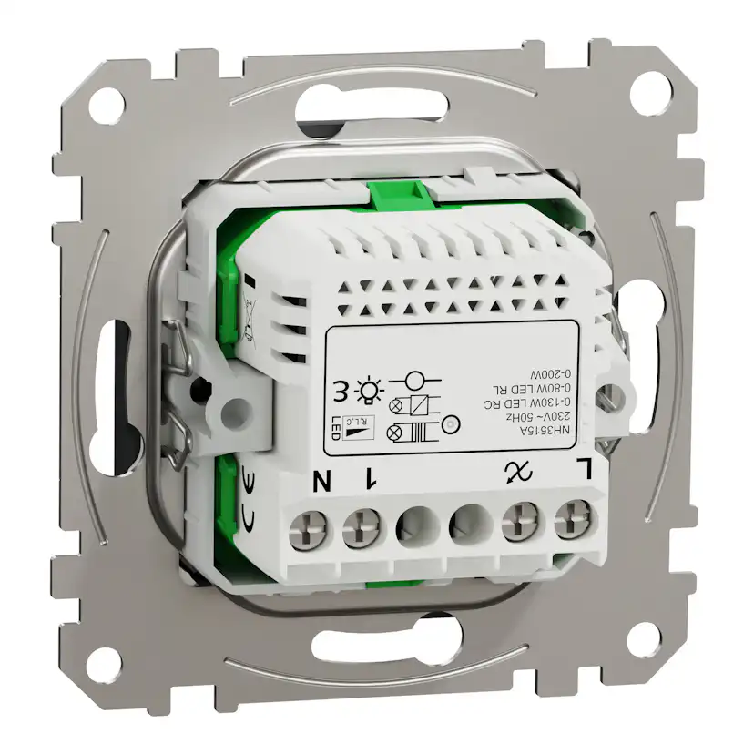 Tryckdimmer Schneider Electric Exxact med Möjlighet att Ansluta Neutralledare Styrning via Wiser by SE Zigbee 3.0