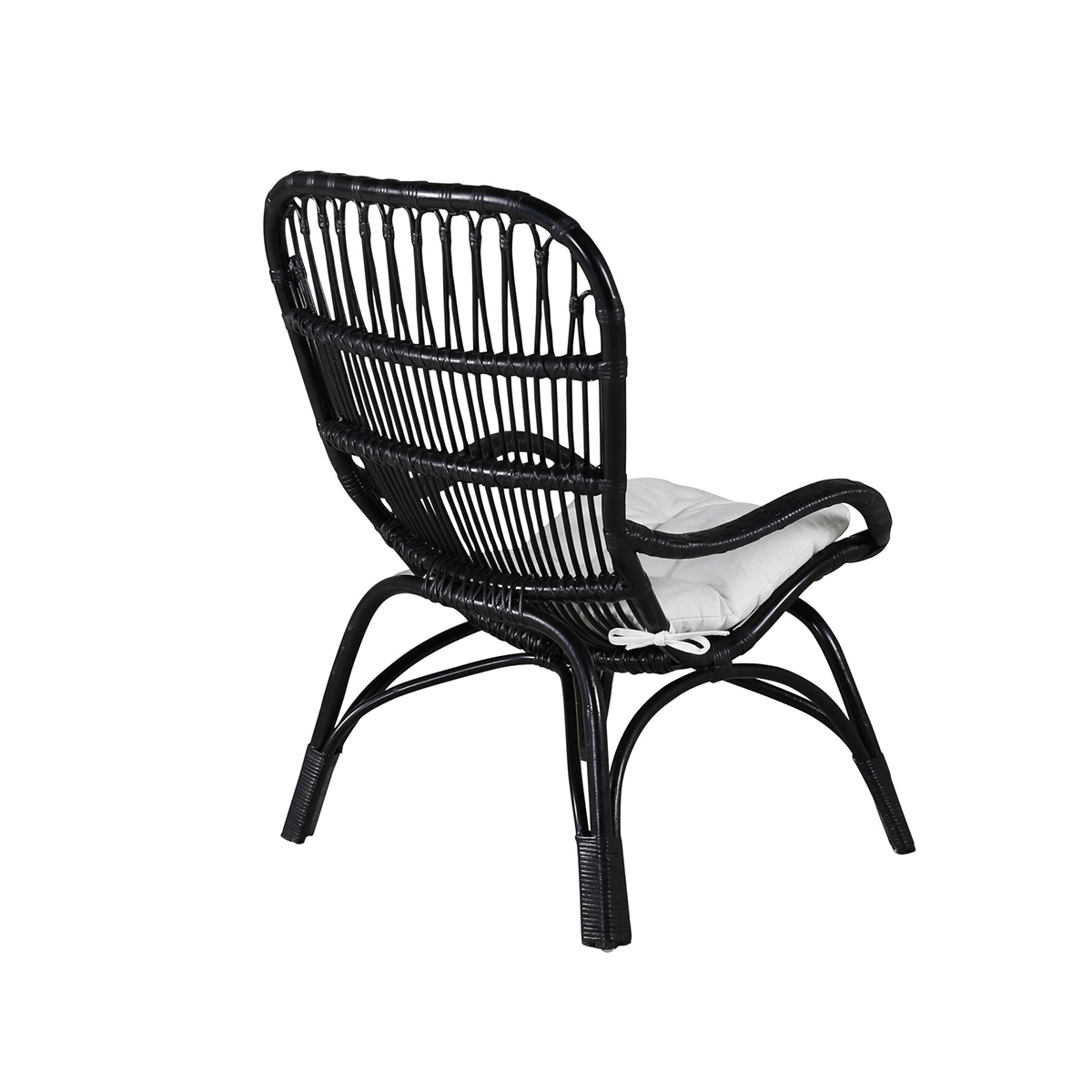 Ella Lounge Chair - BLACK rattan / Offwhite Cushion Ersätter Färg: Black