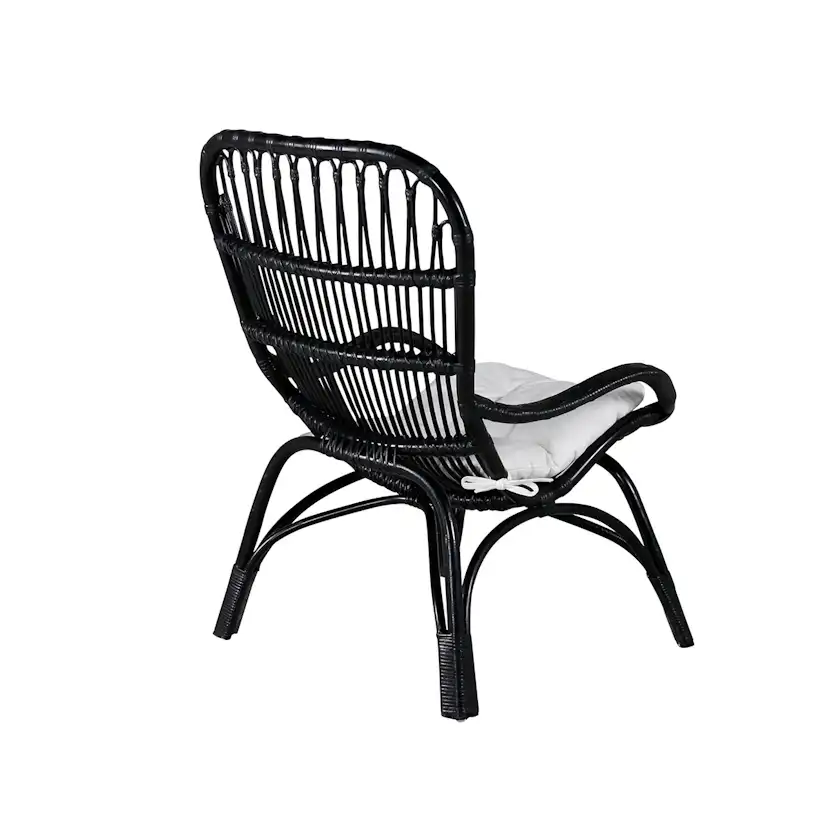 Ella Lounge Chair - BLACK rattan / Offwhite Cushion Ersätter Färg: Black