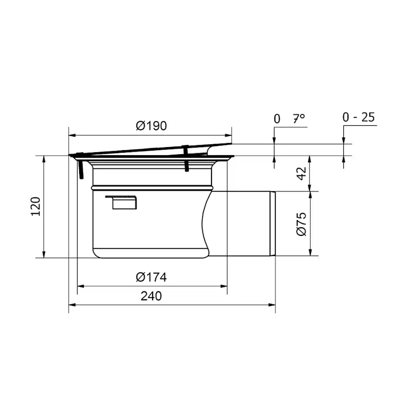 Golvbrunn Purus Tor 75 P Sidoutlopp