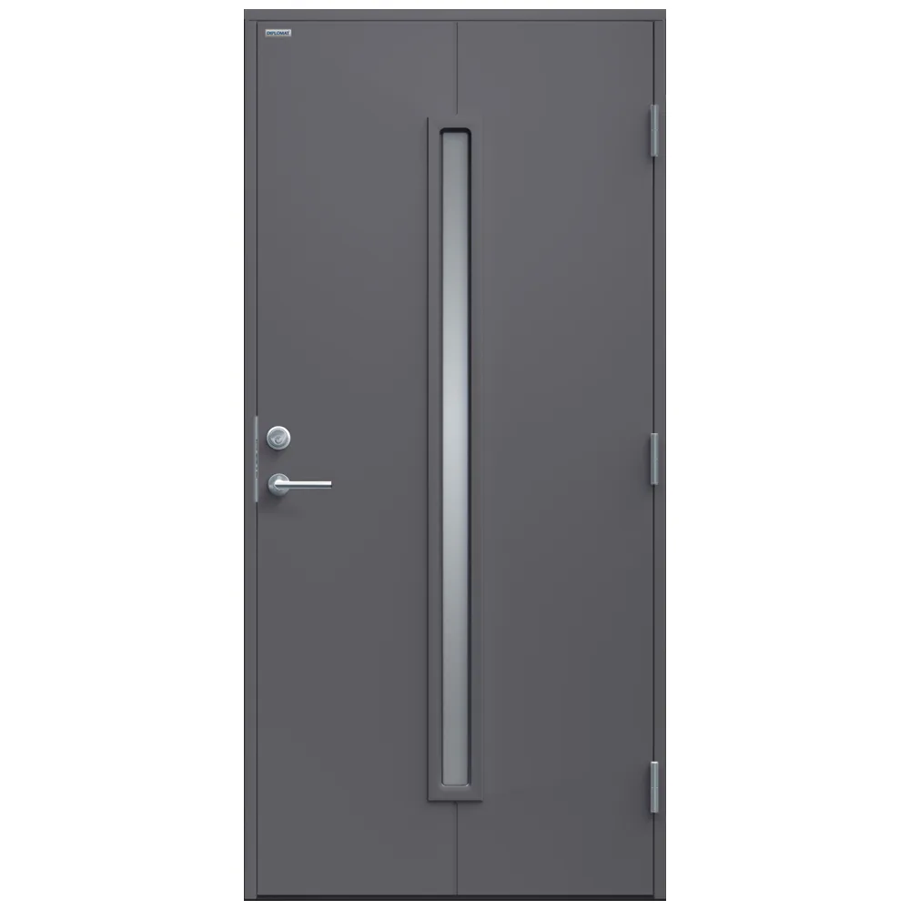 Ytterdörr Maj Klarglas 9x20 NCS S-6502-B, Grå Höger BxH: 90x200 cm, Grafitgrå, Högerhängd