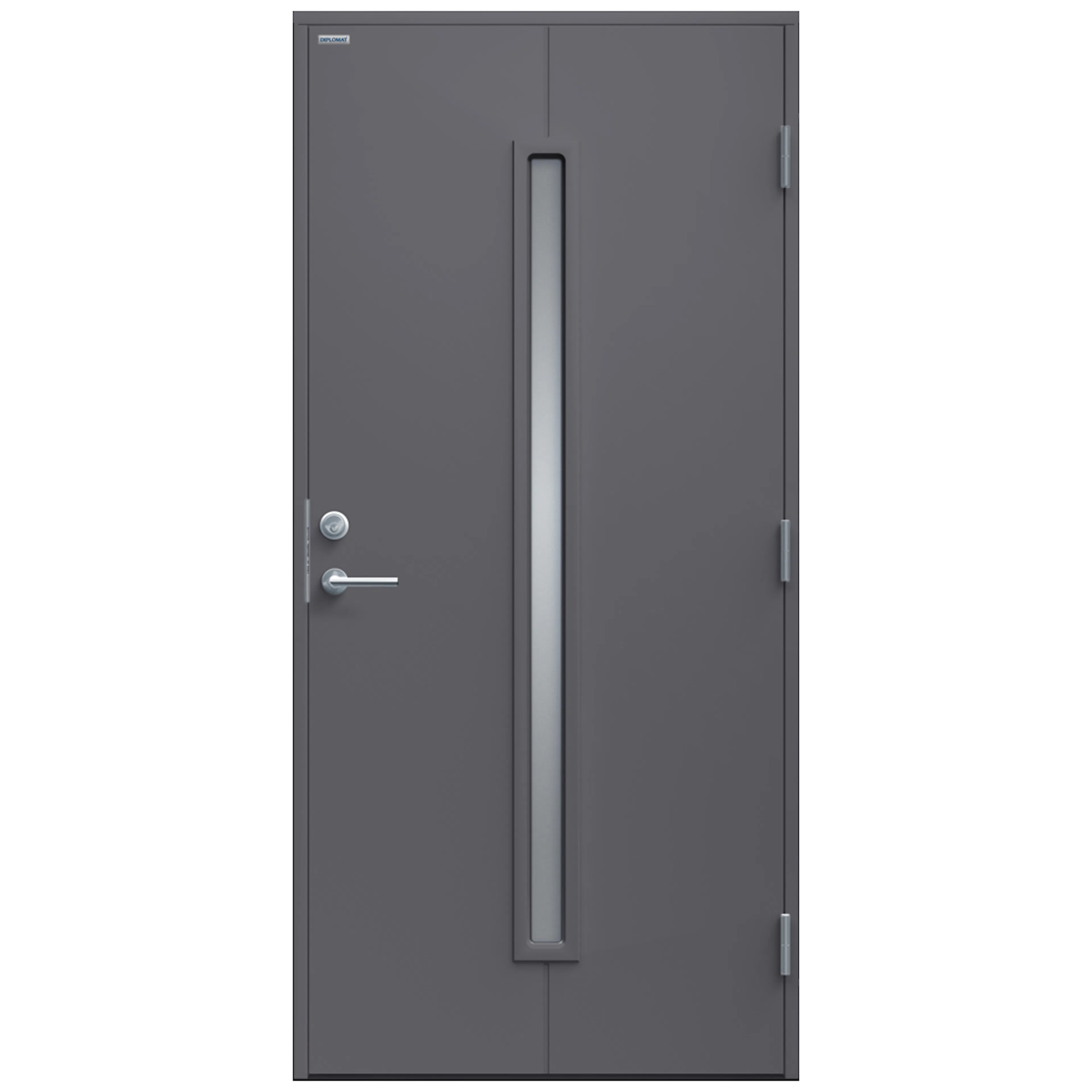 Ytterdörr Maj Klarglas 9x20 NCS S-6502-B, Grå Höger BxH: 90x200 cm, Grafitgrå, Högerhängd