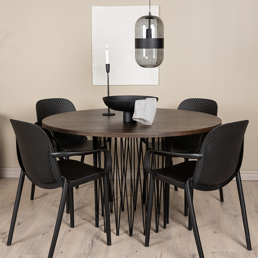 Matgrupp furniture/fashion Stone Rund med 4 Baltimore Stolar