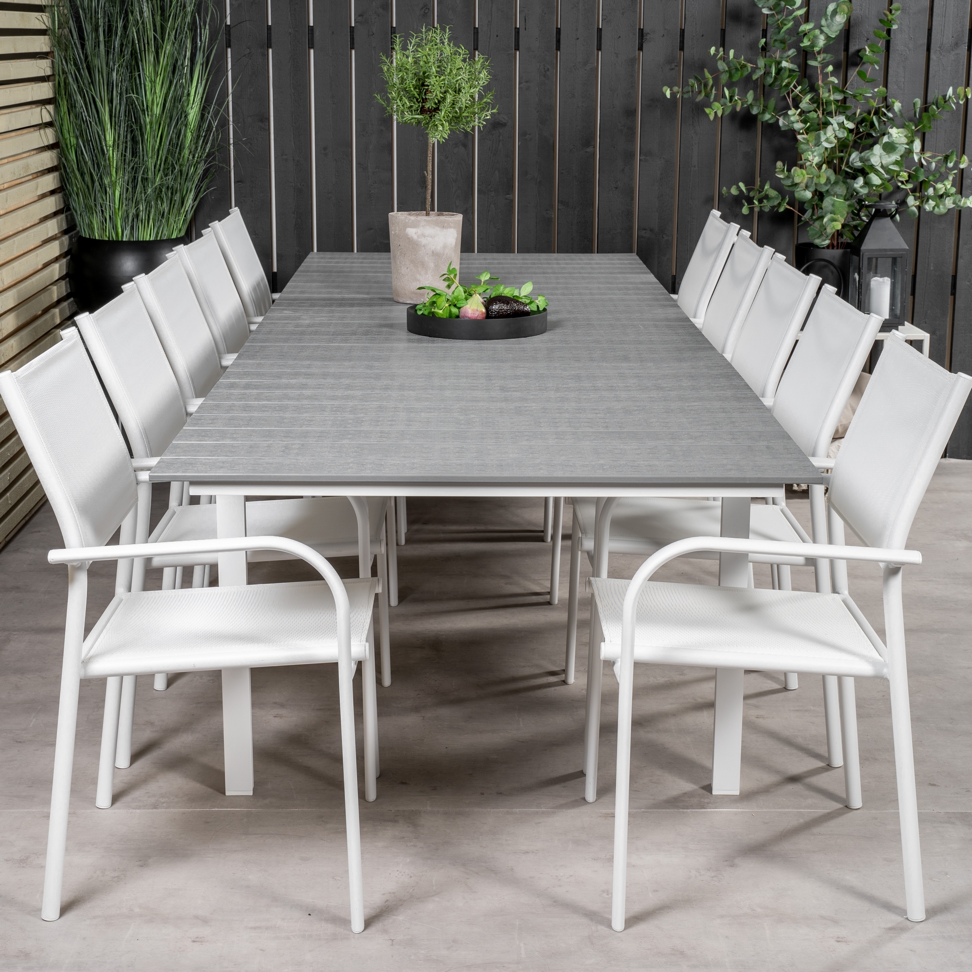 Levels Dining Table 224/324*100 - White Alu / Grey Aintwood Vit/Grå