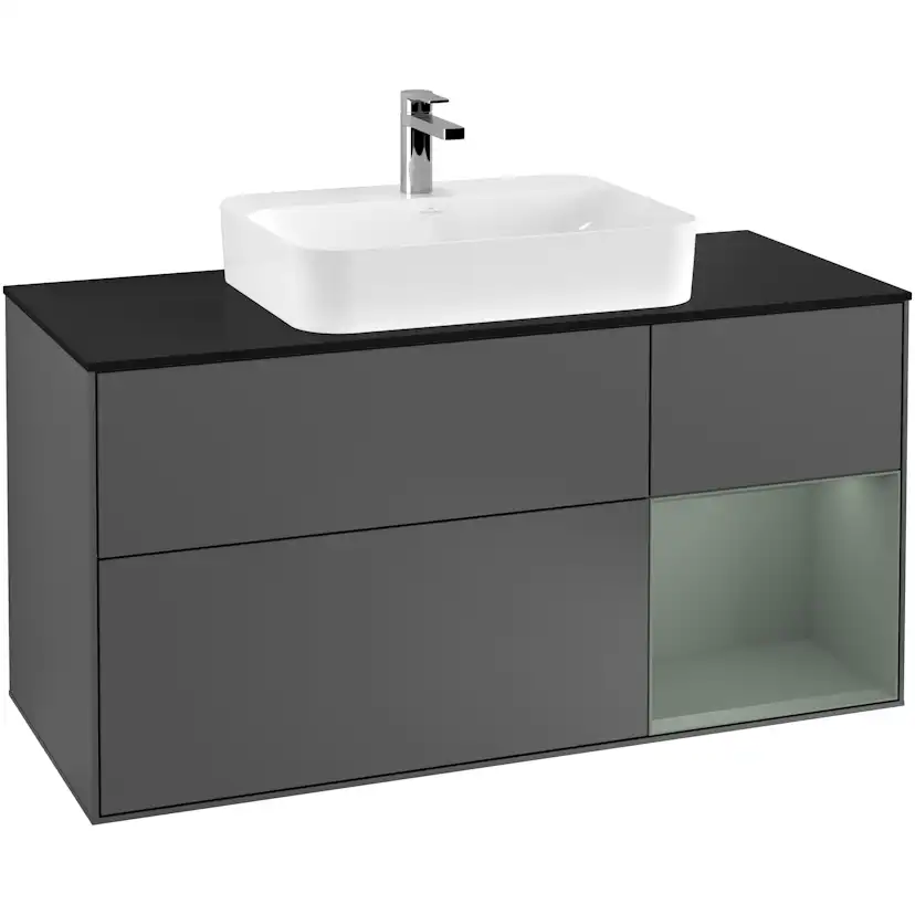 Tvättställsskåp Villeroy & Boch Finion med 3 Lådor Hylla och Bänkskiva för Ytmonterat Tvättställ