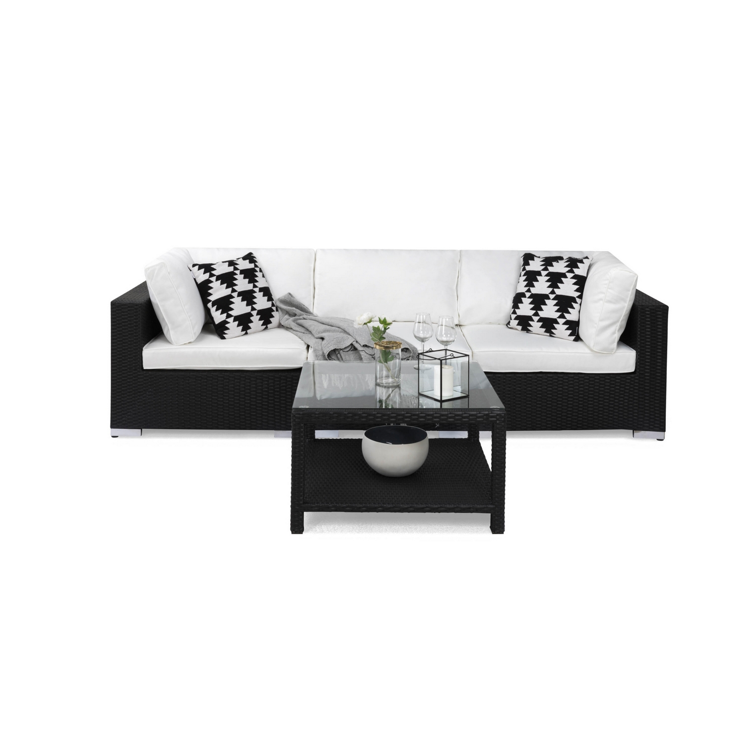Loungegrupp Comfort Garden Bahamas 3-sits med Utebord 75x75 Utomhus
