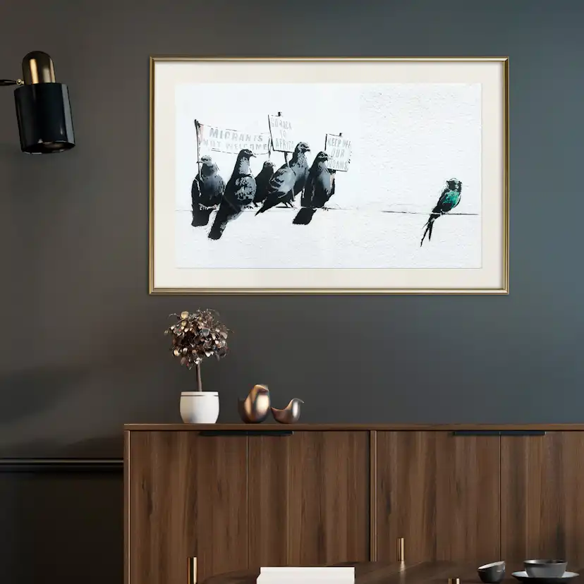 Poster Artgeist Affisch Xenophobic Pigeons