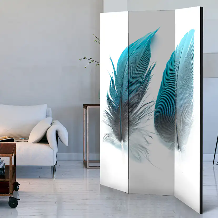 Rumsavdelare Skärmvägg Arkiio Blue Feathers 135x172 cm