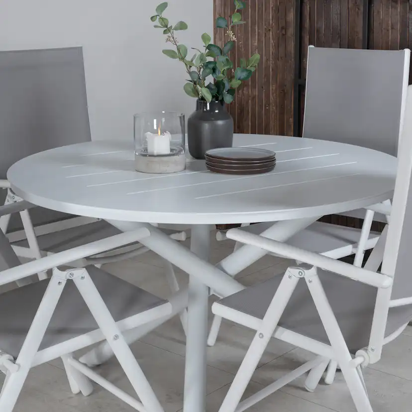Matgrupp Venture Home Ande med 4 Bend Matstolar
