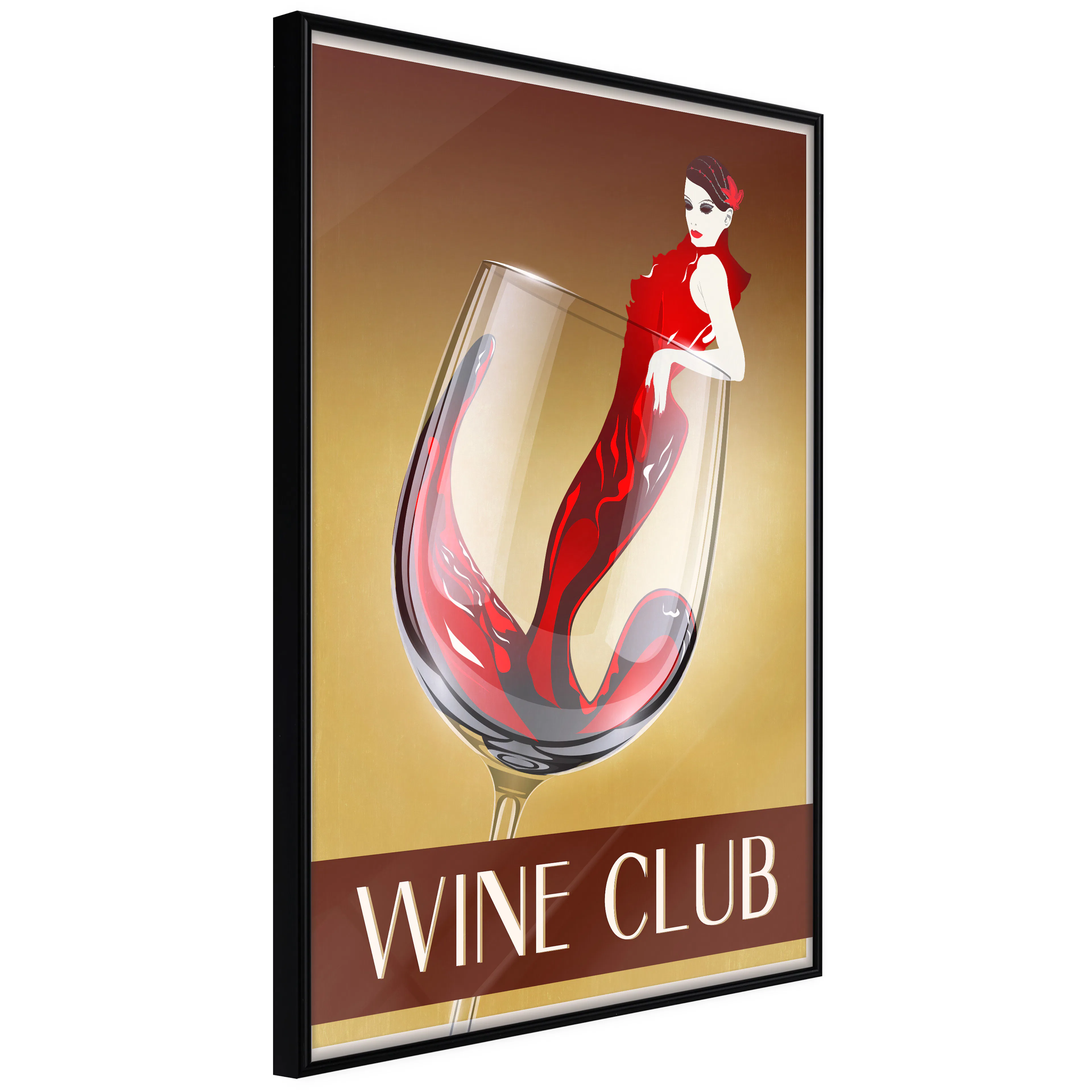 Affisch - Wine Club [Poster] 40x60 Svart ram, 40x60 cm