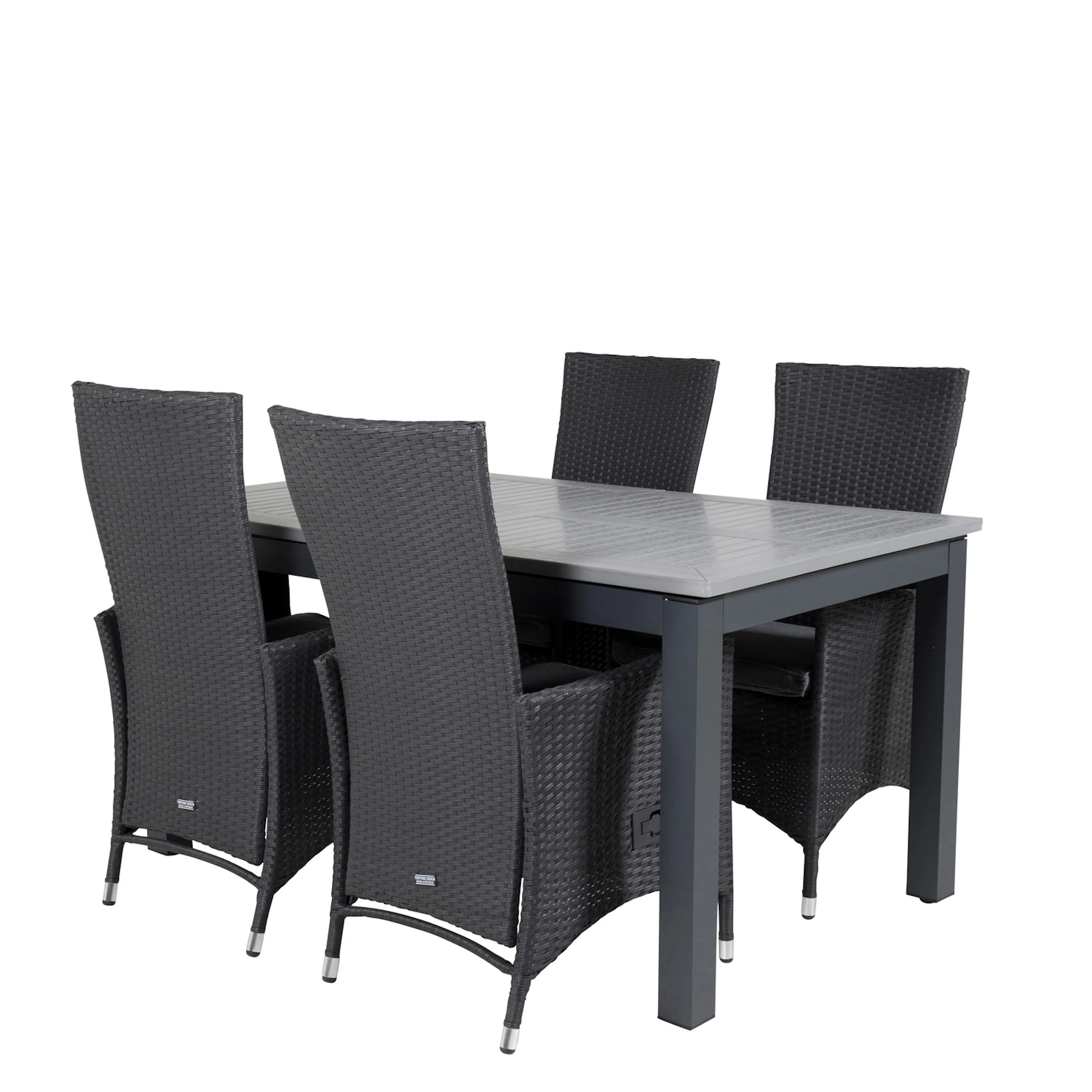 Albany Dining Table 160/240*100 - Svart Alu / Grey Aintwood+ Svart/Grå
