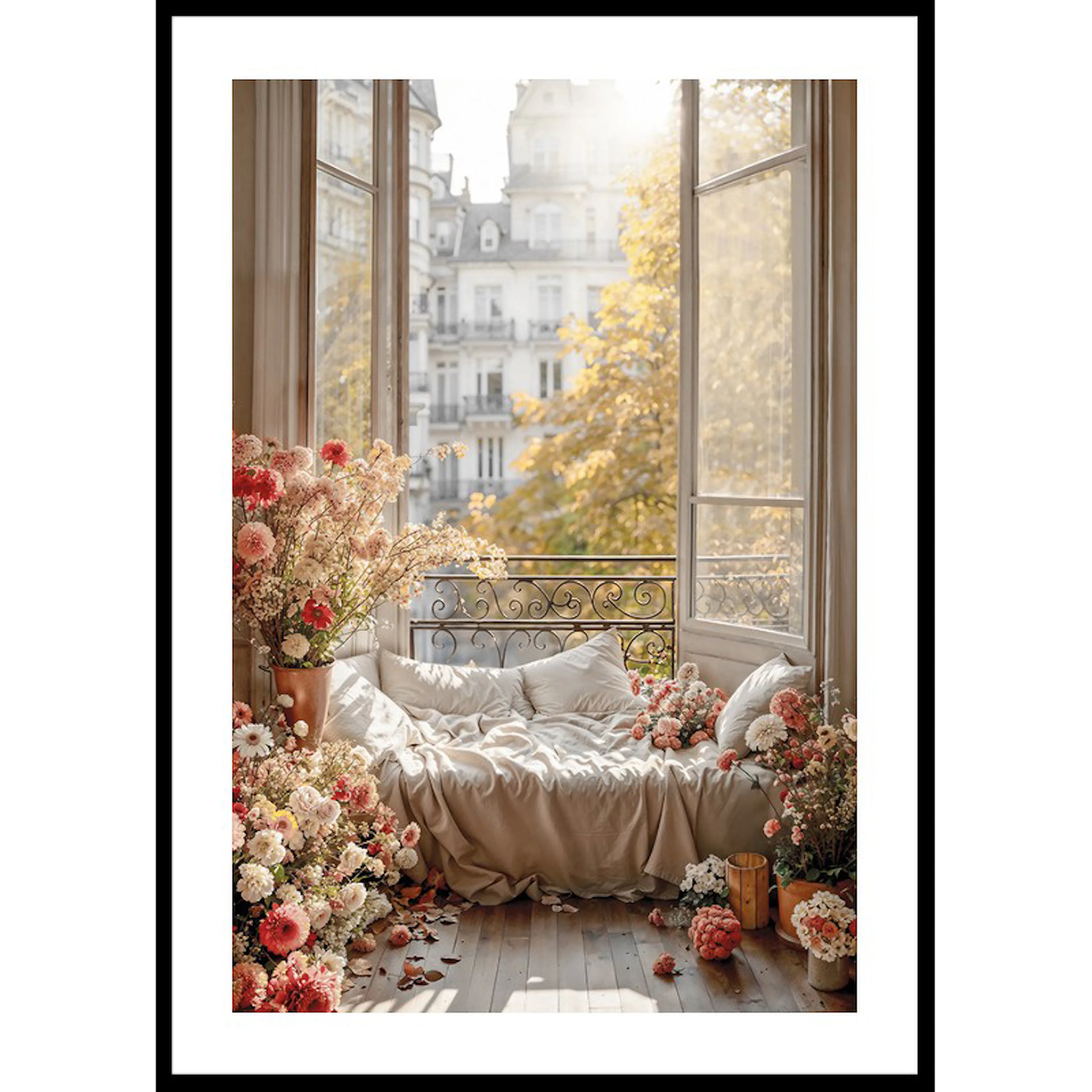 Poster Gallerix Flowers By The Open Window