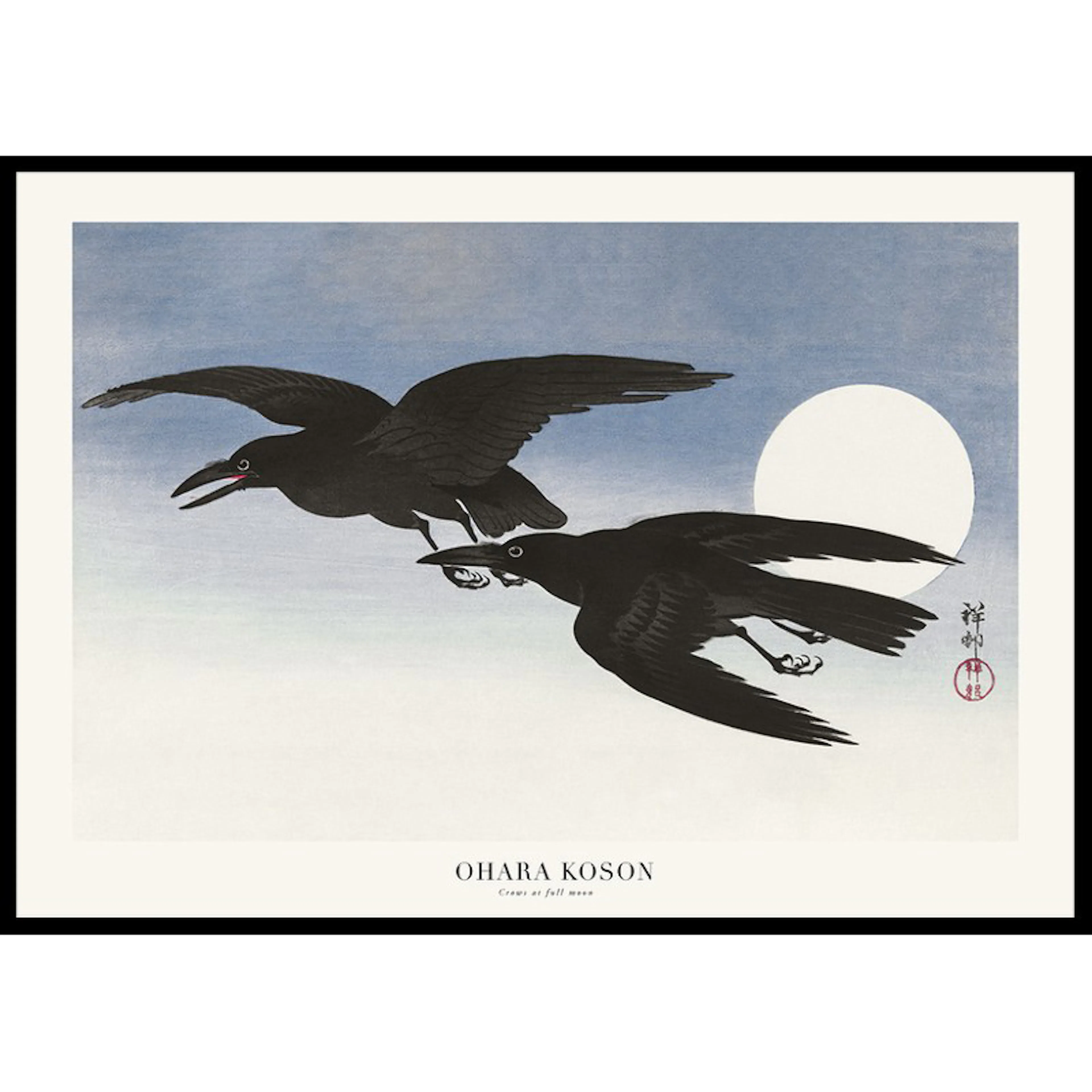 Poster Gallerix Crows At Full Moon By Ohara Koson