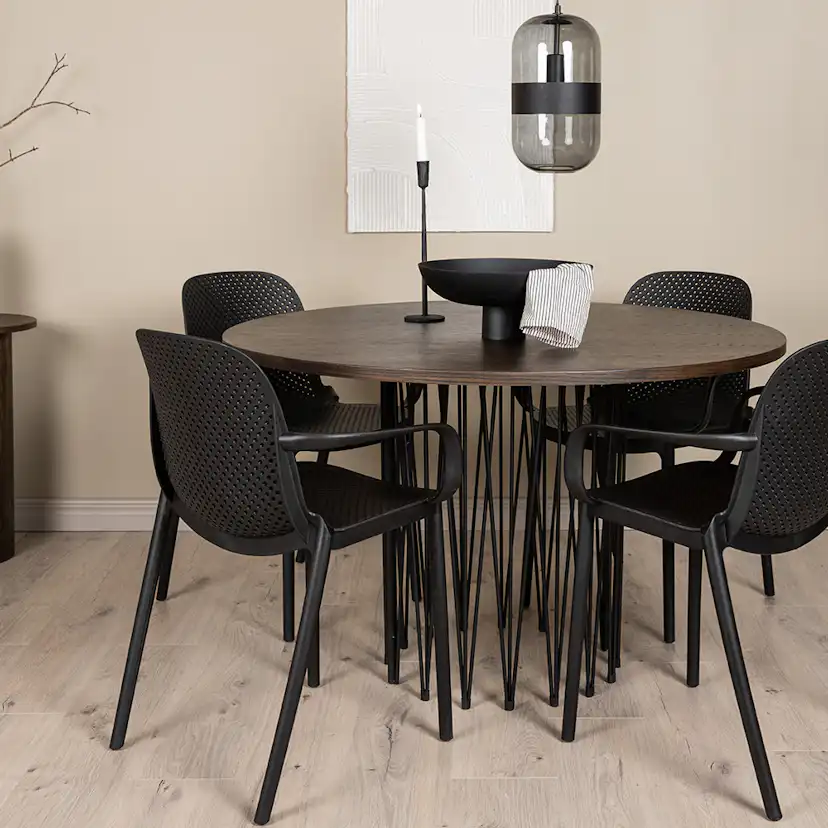 Matgrupp furniture/fashion Stone Rund med 4 Baltimore Stolar