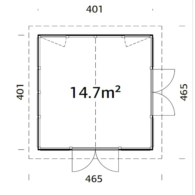 Isabella 14.7 m2 WTDIP Impregnerad transparent