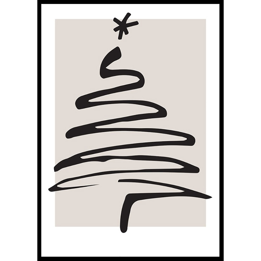 Poster Gallerix Christmas Tree Line Art