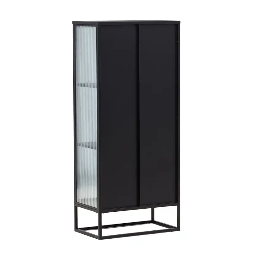Vitrinskåp Venture Home Garis Svart Stål 160cm