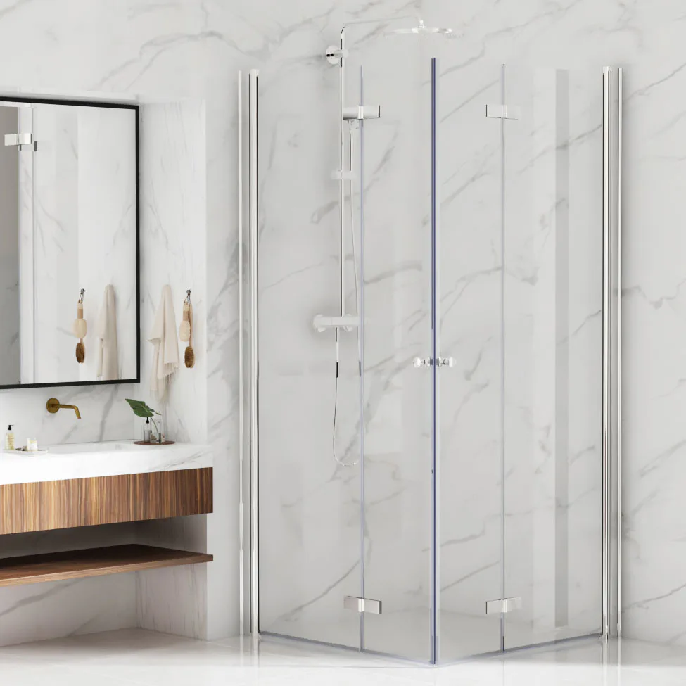 Bathlife vikbar duschhörn 900mm 900x900 mm