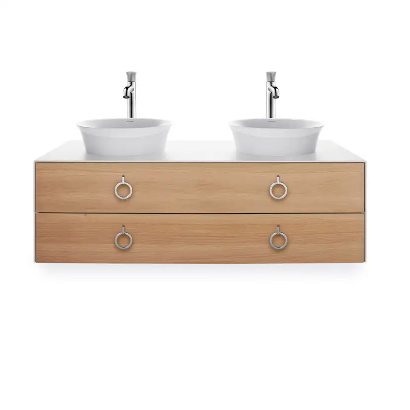 Tvättställ Duravit White Tulip för Placering på Bänkskiva Vit Högblank 430 mm