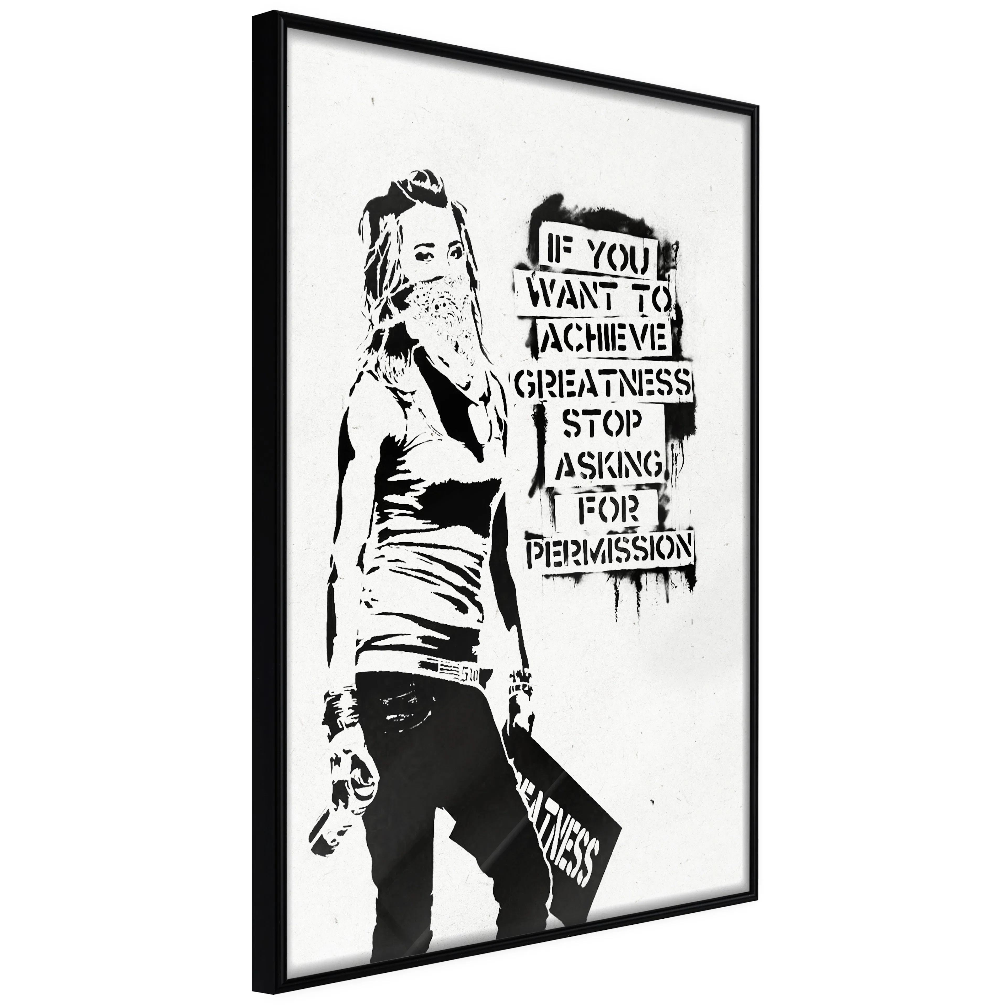Affisch - Girl with Graffiti [Poster] 40x60 Svart ram, 40x60 cm