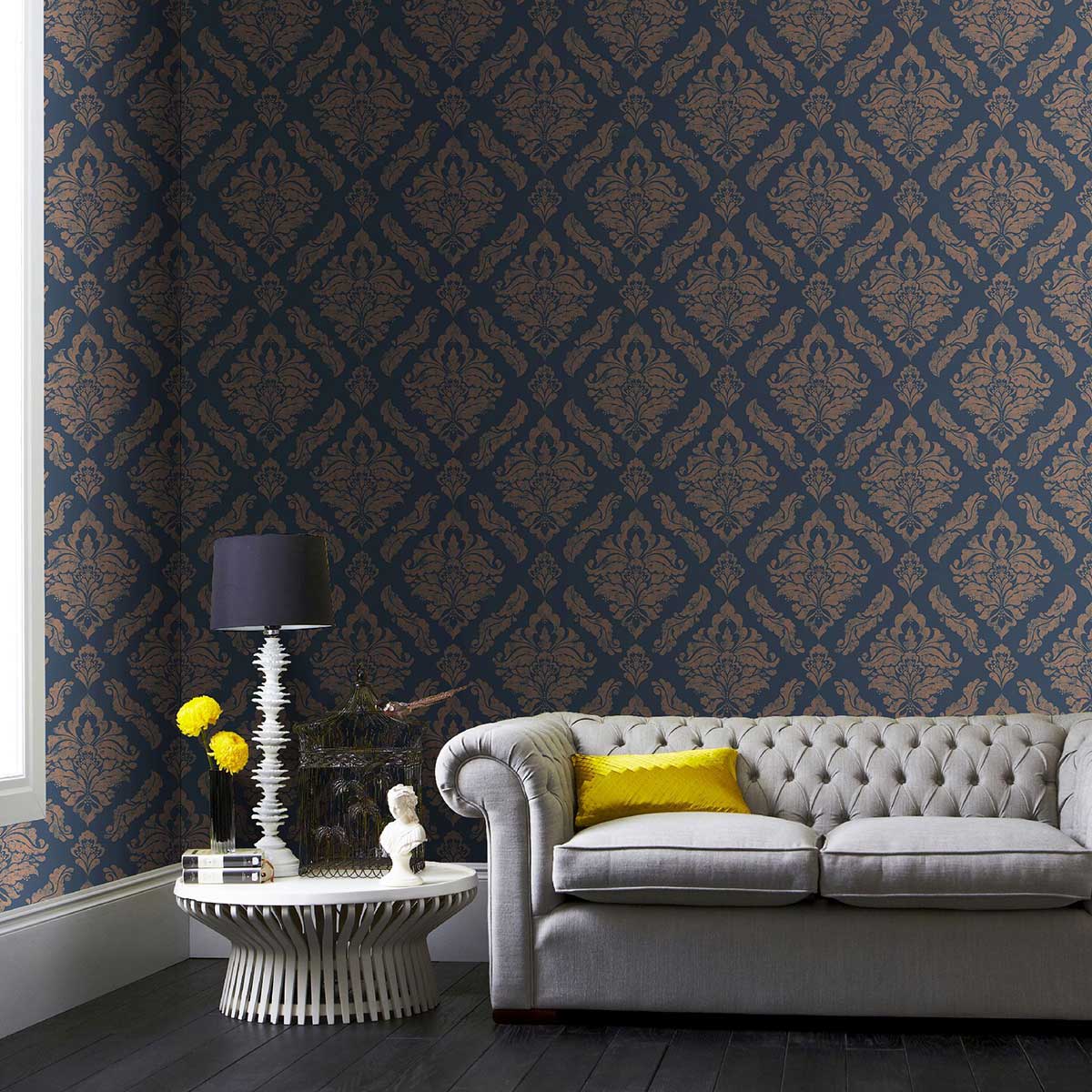 Tapet Boutique Damask Metallic Effekt 104155