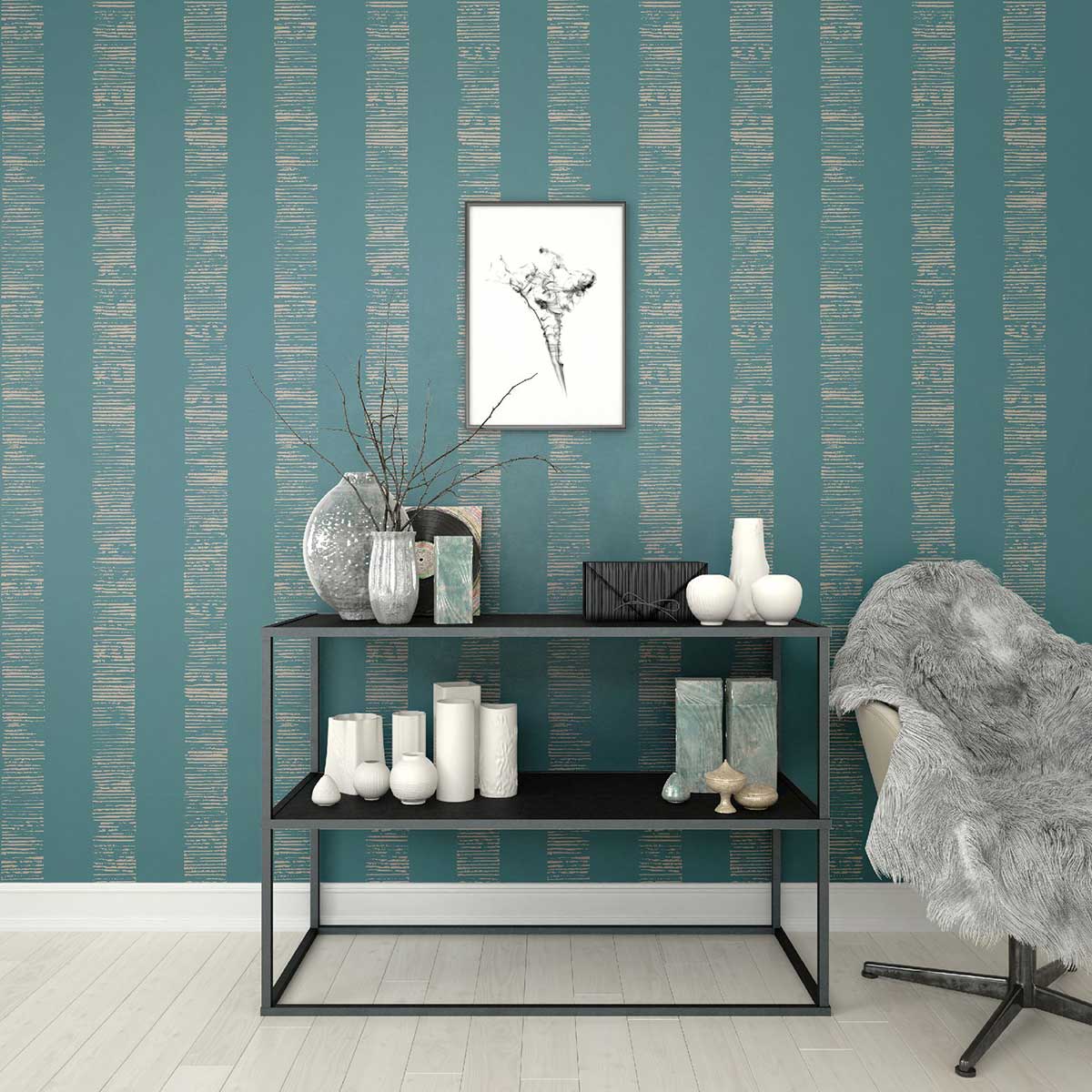 Tapet Boutique Randig Metallic Effekt 104268