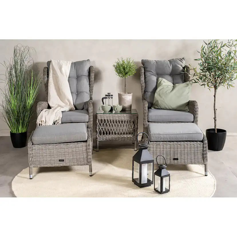 Washington Lounge-set - Grå / Grå dyna Natur