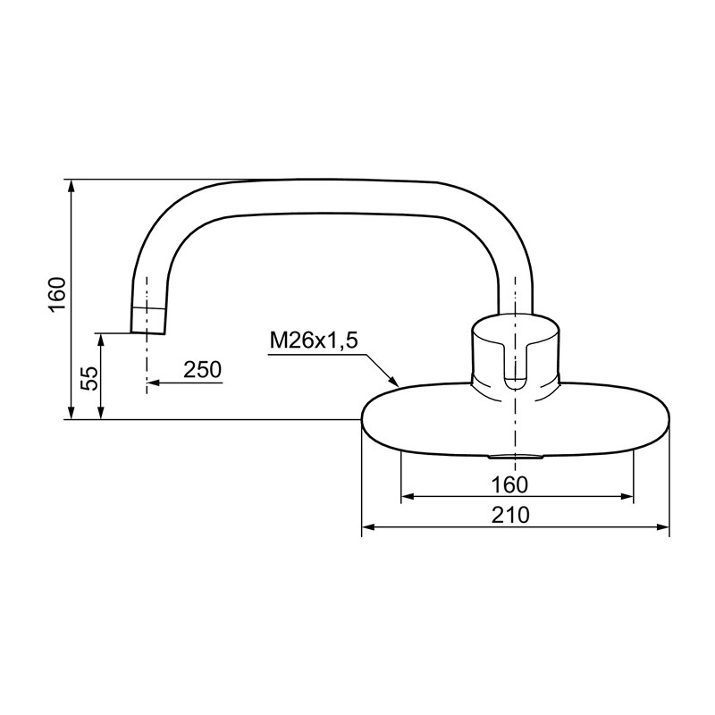Köksblandare Mora MMIX W5 Vägghängd 160c/c, pip 250 mm 160 cc