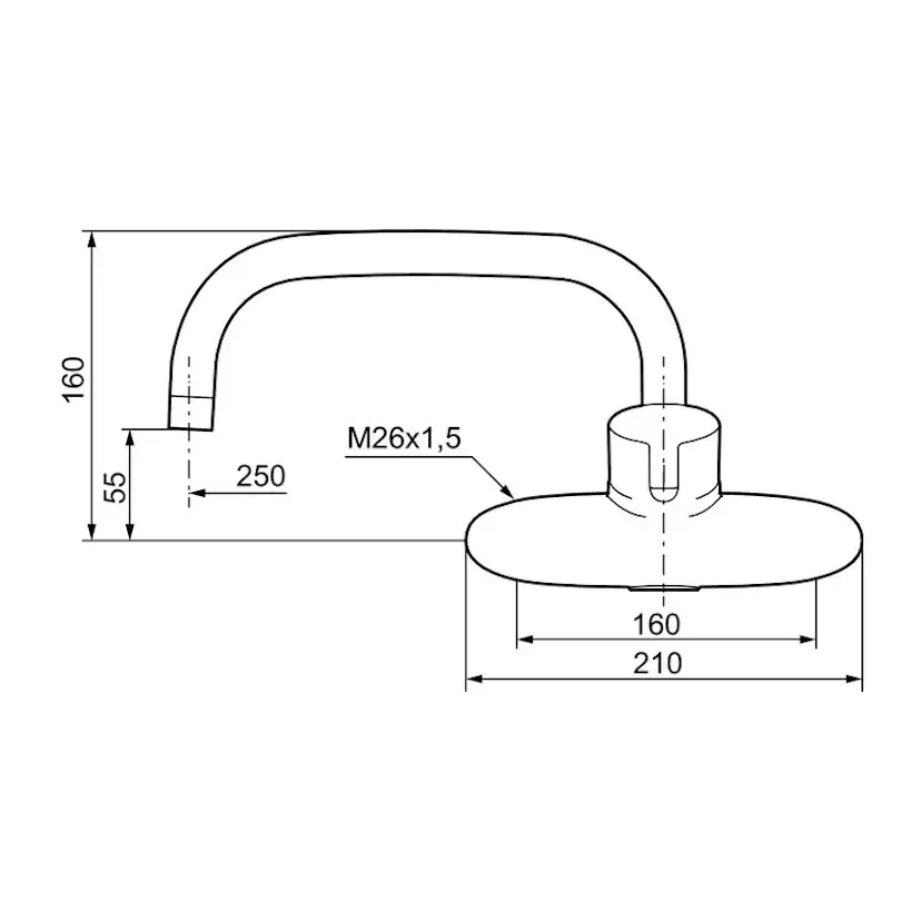 Köksblandare Mora MMIX W5 Vägghängd 160c/c, pip 250 mm 160 cc
