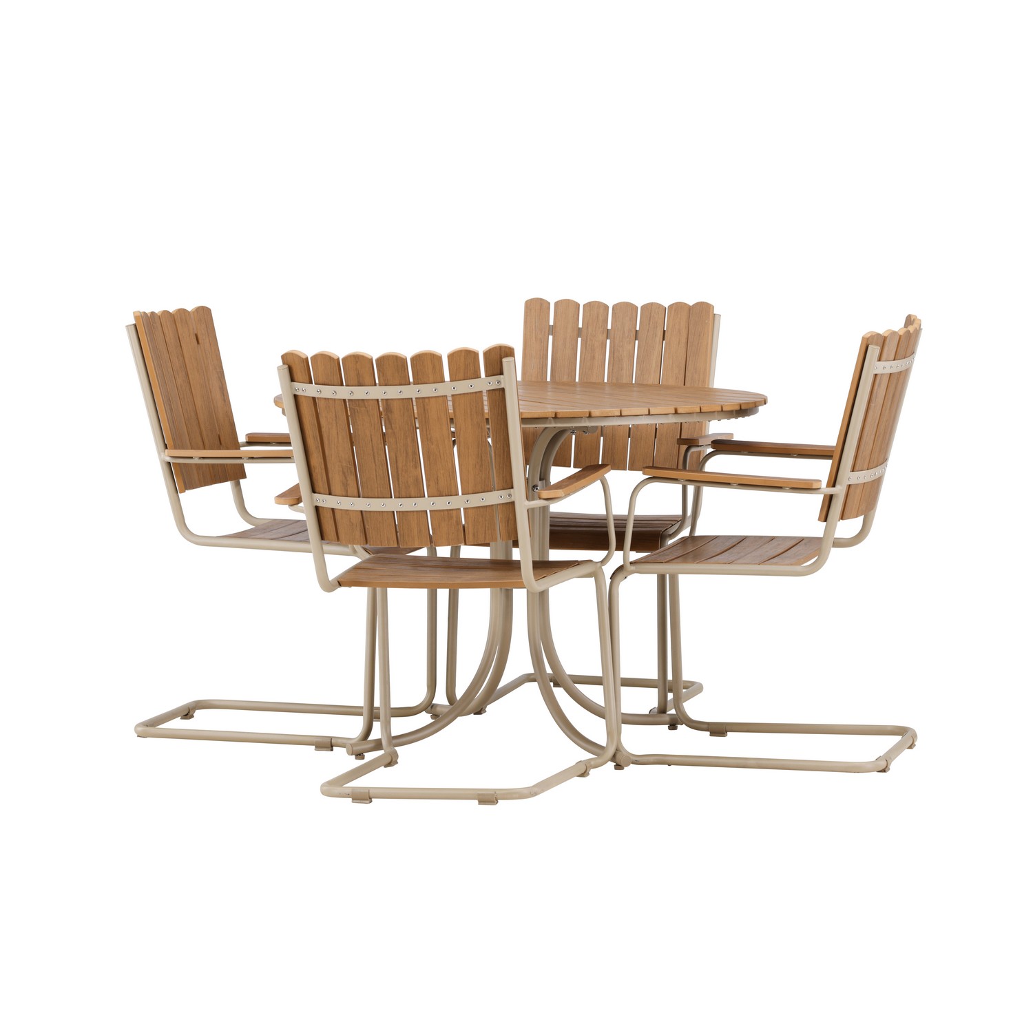 Holmsund Dining Set - Beige / Polywood Beige