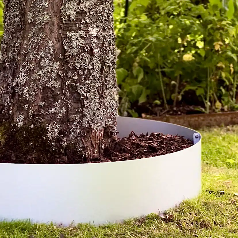 Rabattkant Skotte Garden Trädring Corten Hög 16cm ⌀65 cm Gräskant Silver Zinkplåt