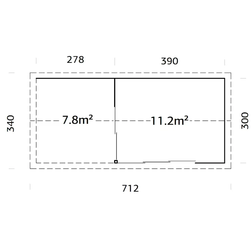Amanda 11,2+7,8 m2 Slide Plus WTDIP Impregnerad transparent, Pro 2-lagers glas