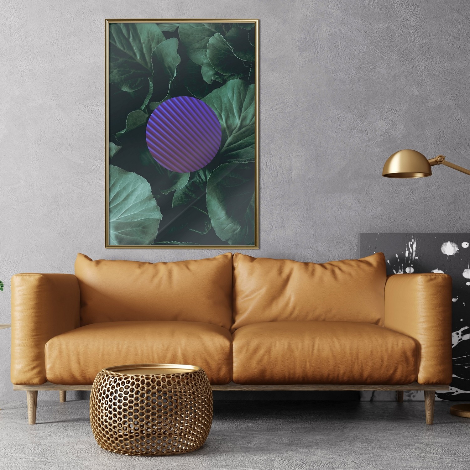 Affisch - Botanical Abstraction [Poster] 20x30 Guld ram, 20x30 cm