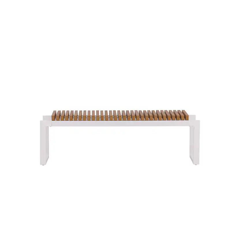 Athena Bench Alumnium - White / Brown Aintwood Brun/Vit