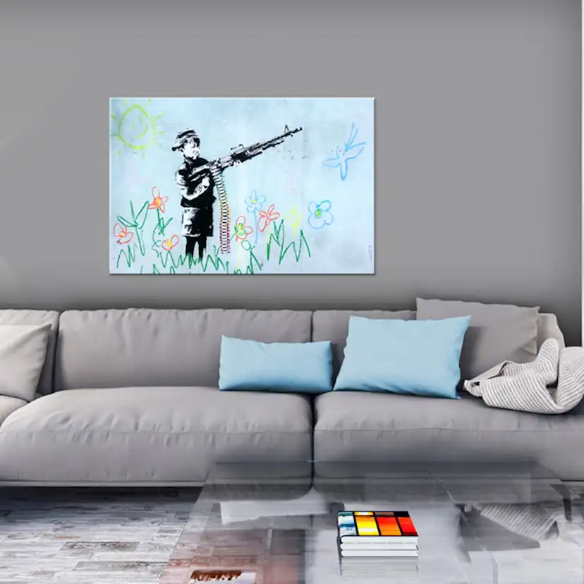 Tavla Arkiio Boy with Gun By Banksy