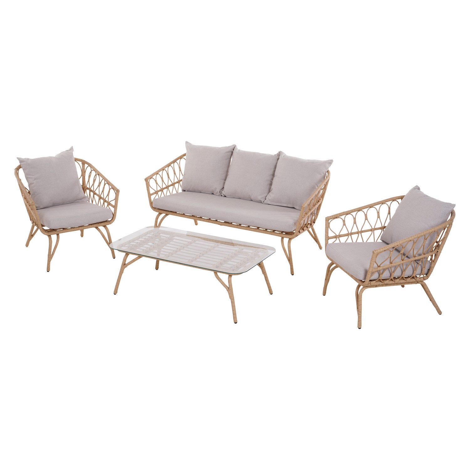 Loungeset ENVY DESIGN Magrethe Utemöbler med Dynor i Rotting