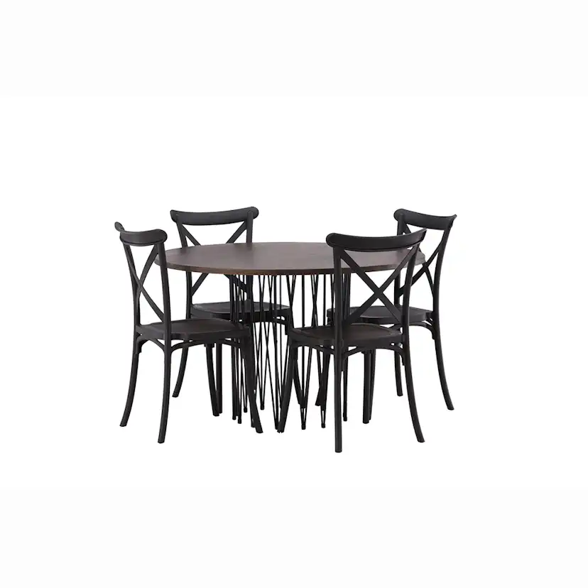 Matgrupp furniture/fashion Stone Rund med 4 Crosett Stolar
