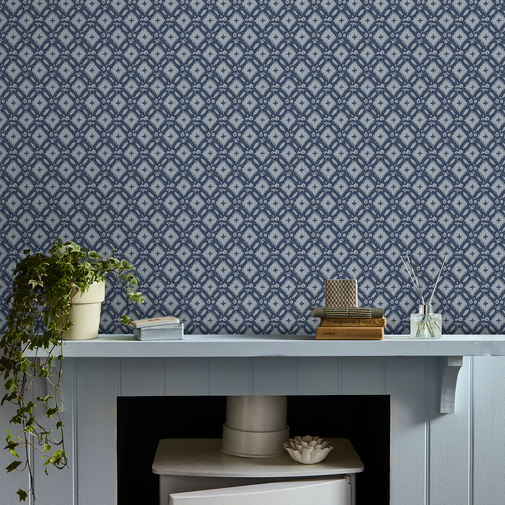 Tapet Laura Ashley Vitbrook Dusky Seaspray Blå 121071