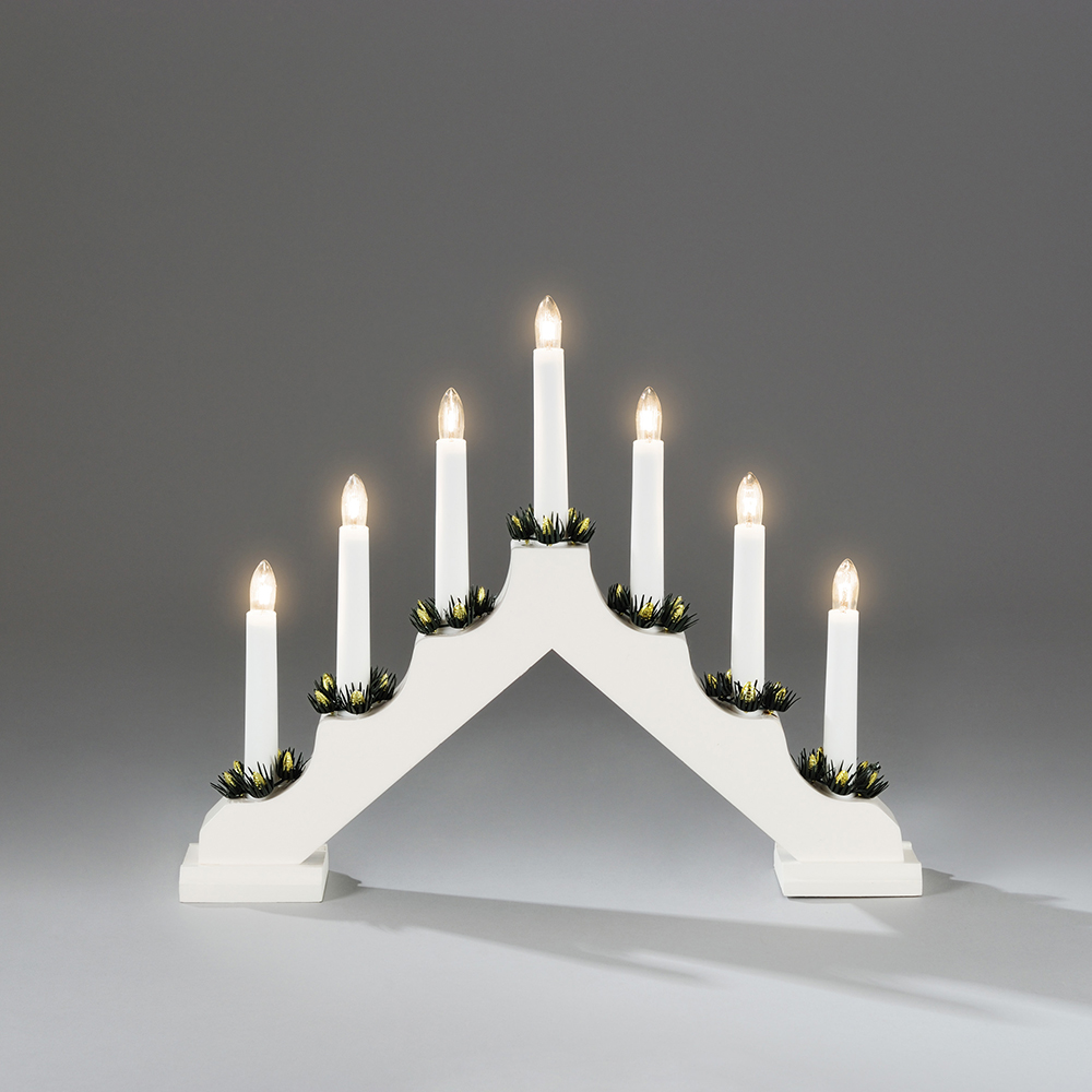 Adventsljusstake Gnosjö Konstsmide 7L med Manschetter H30