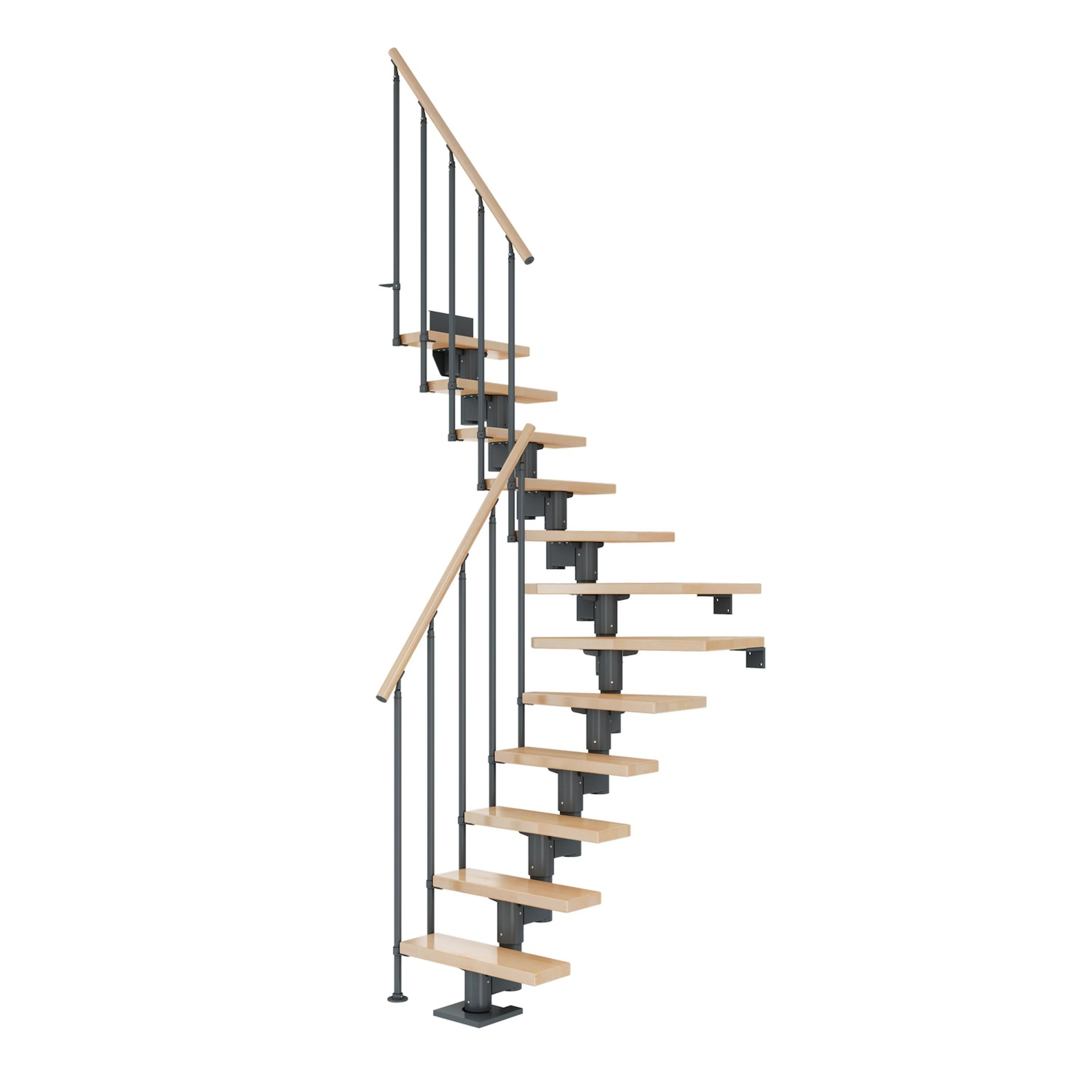 DUBLIN bok 1/4 svängd antracit CLASSIC II räcke 15T 61cm Antracit, LxB: 2460x610 mm