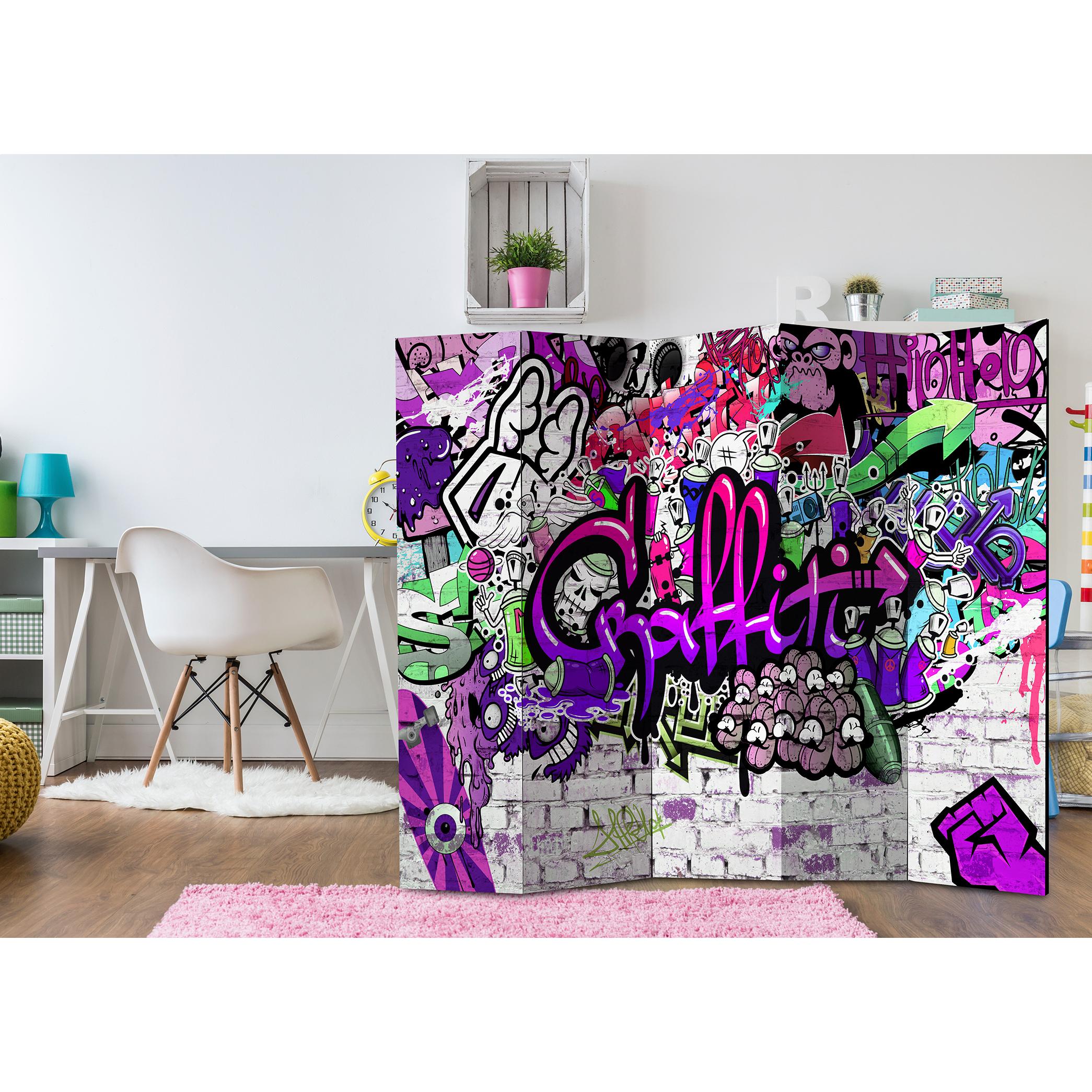 Rumsavdelare Arkiio Purple Graffiti 225x172 cm