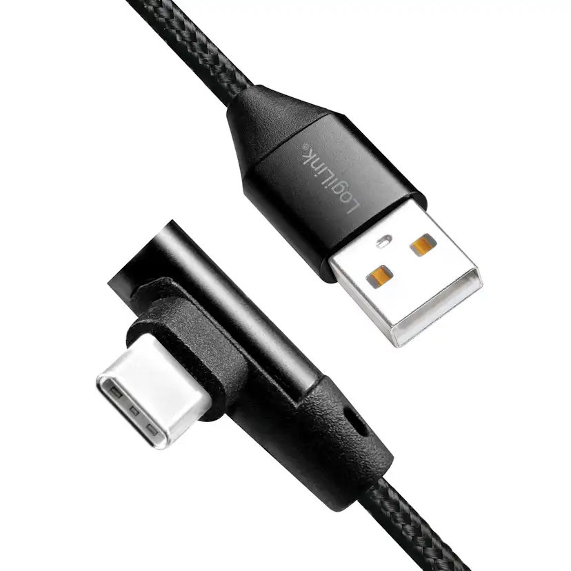 Vinklad USB-C-kabel LogiLink USB 2.0 Max 15W 0,3 m