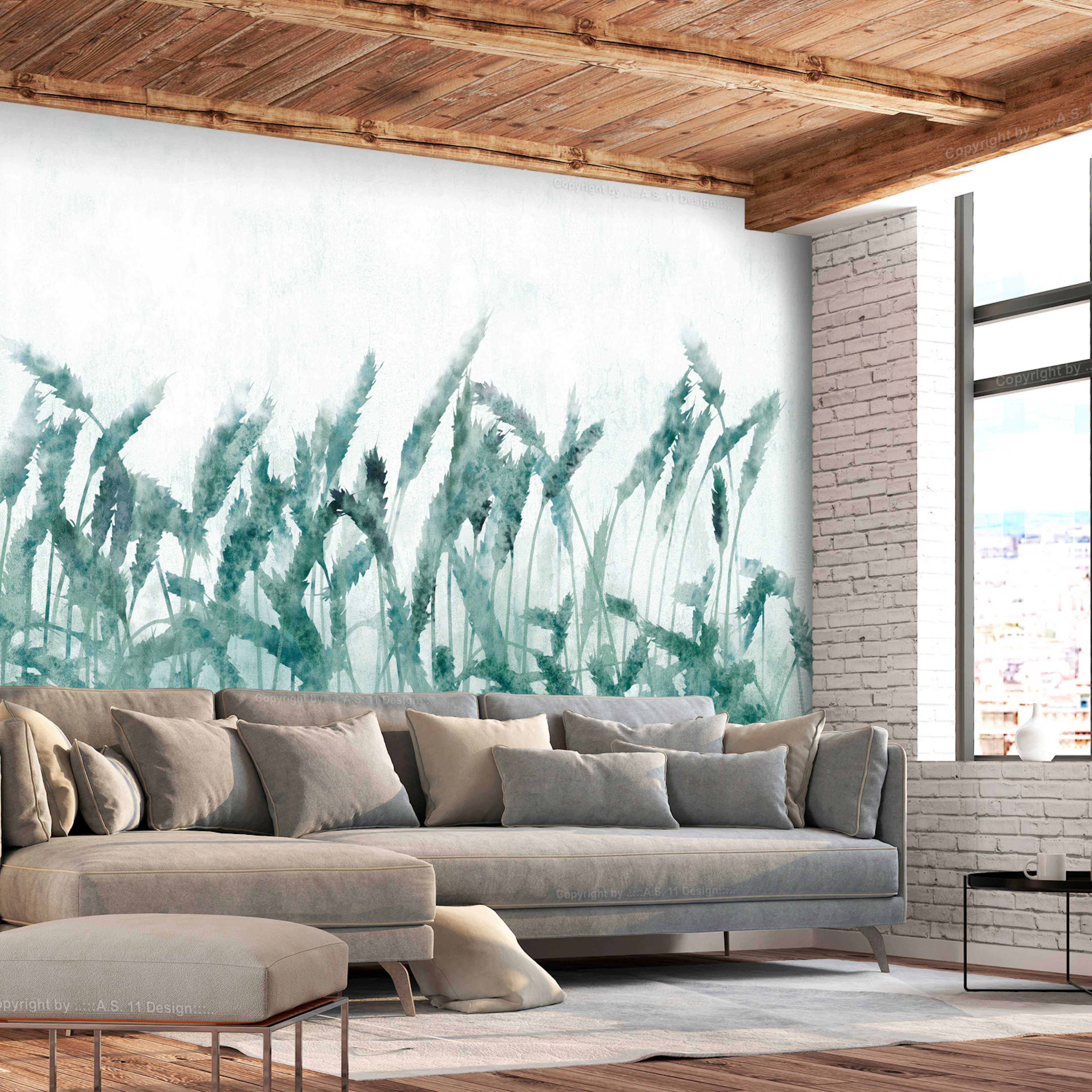Fototapet - Blue Ears of Wheat 450x315 450x315 cm