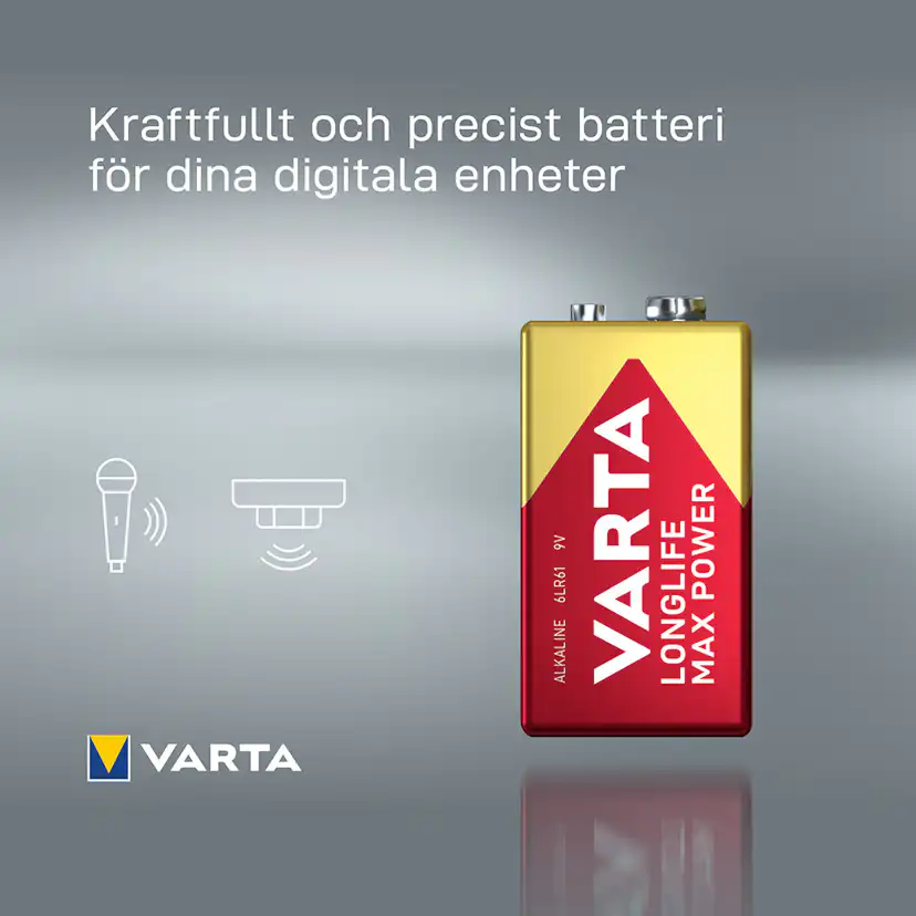 Batteri VARTA Alkaliska Longlife Max Power 9V 1-Pack