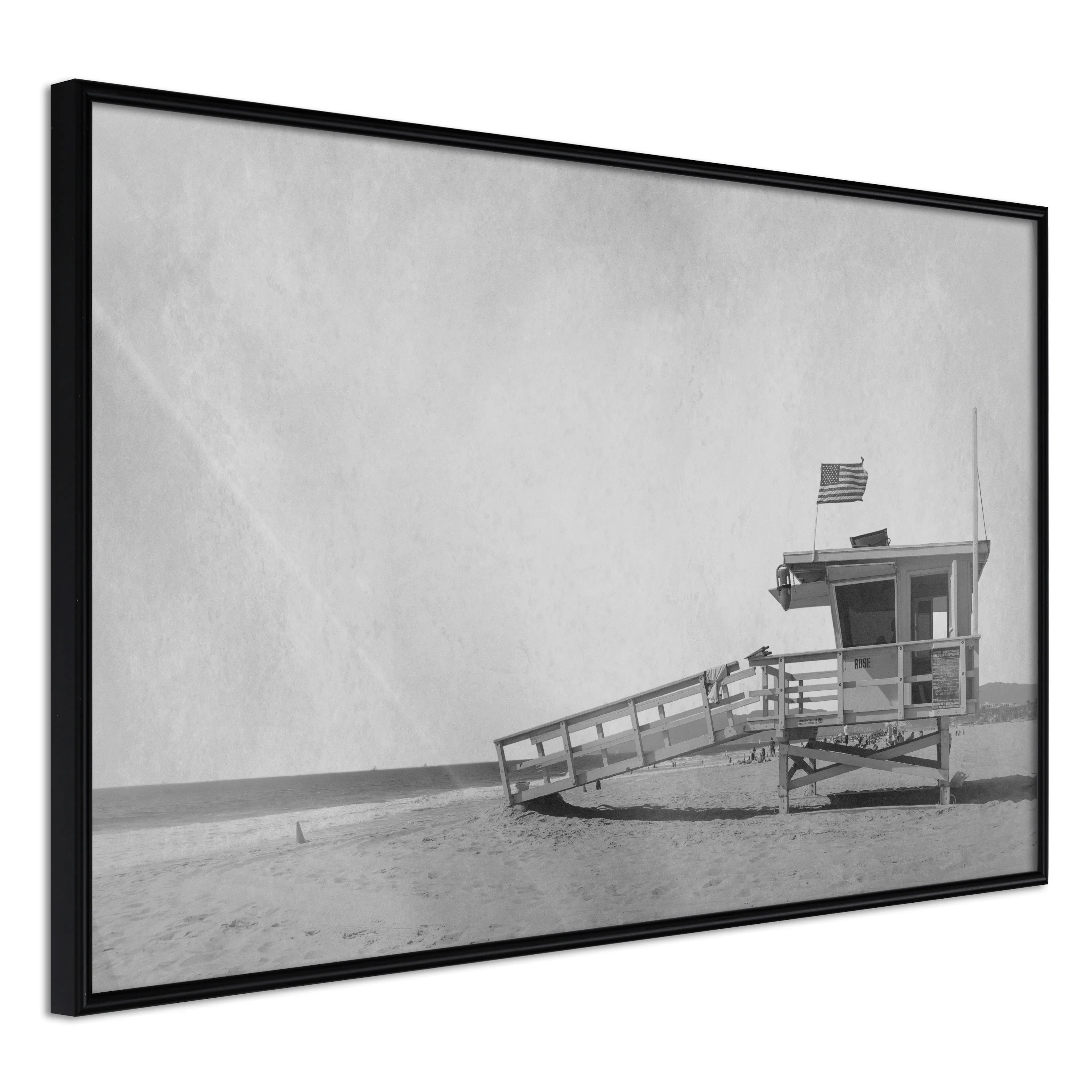 Affisch - Lifeguard Tower [Poster] 60x40 Svart ram, 60x40 cm