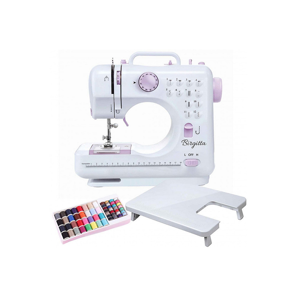 Symaskinsset Birgitta Standard Symaskin med Tillägsbord & 60 Delar Trådset