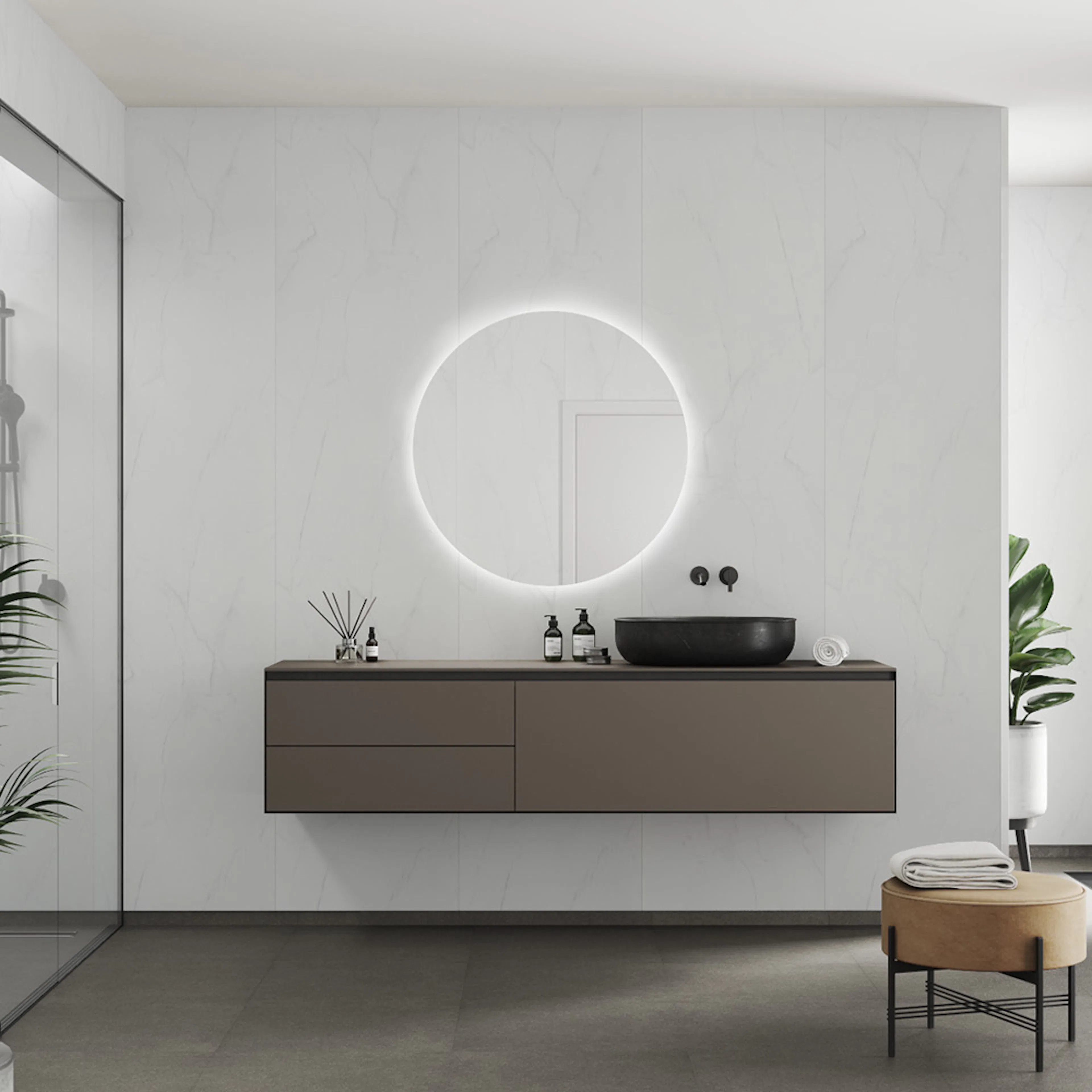 Våtrumsskiva Fibo 2487-TM10 S Bianco Marble 10x620x2720 mm