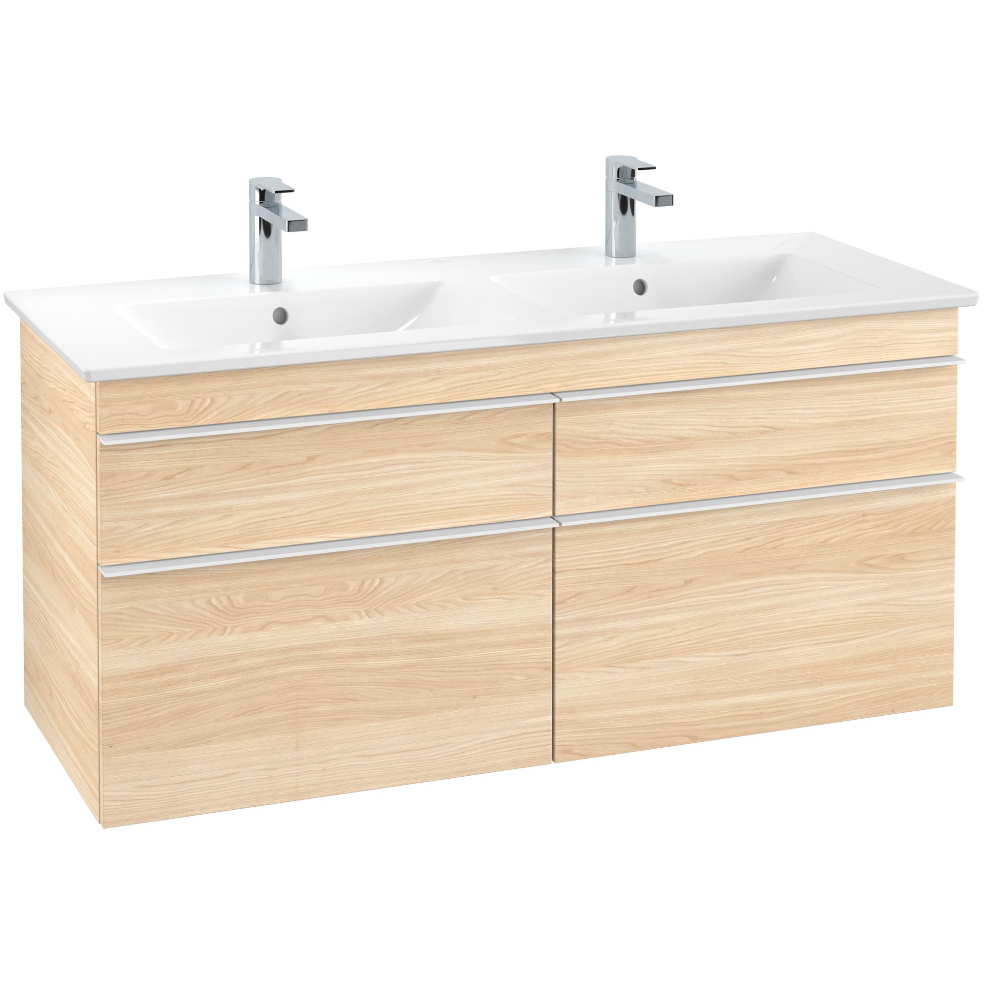 Tvättställsskåp Villeroy & Boch Venticello 125 cm med  4 Lådor för Dubbla Tvättställ